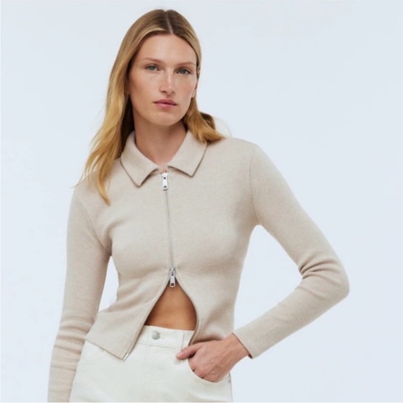 NWT Madewell Ribbed Zip-Front Tee Sweater - Women’s small - Picture 1 of 4
